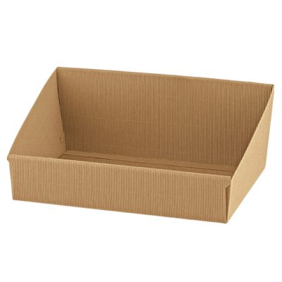 Mand karton L. hogerug kraft 40x32x7-15cm