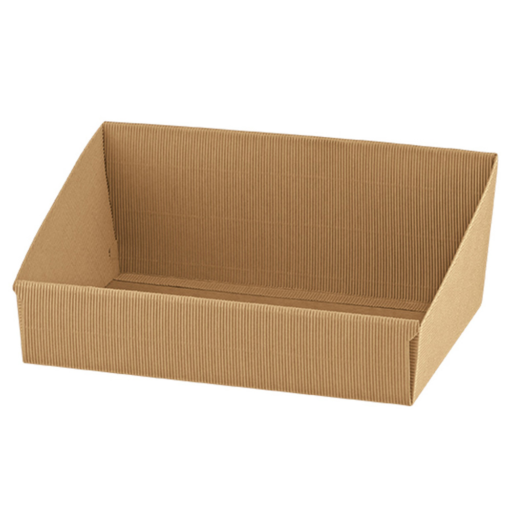 Mand karton L. hogerug kraft 40x32x7-15cm