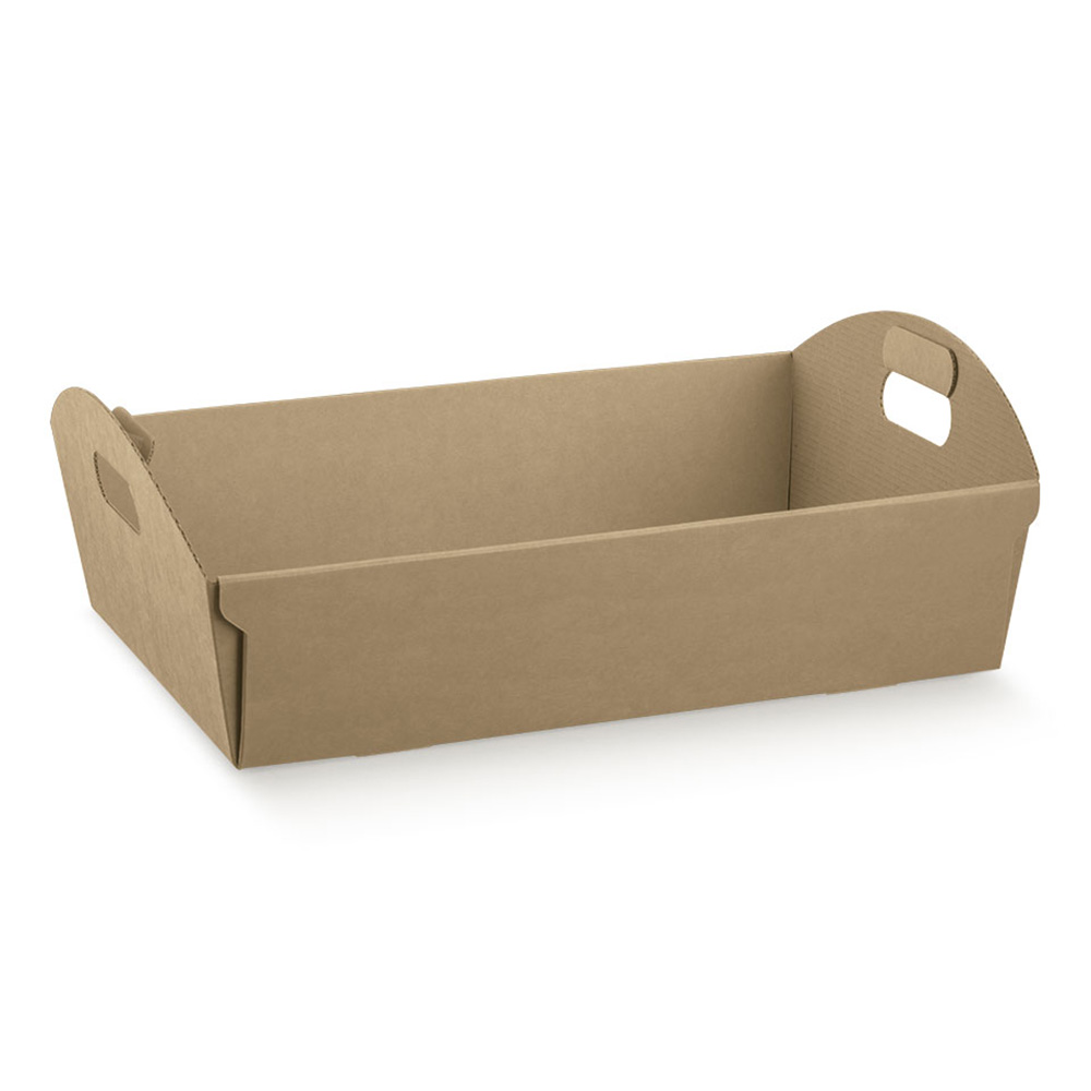 Mand karton met greep kraft 37x26.5x10cm