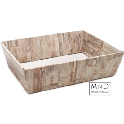 Karton mand Wood rechthoek 40x30x11.5cm