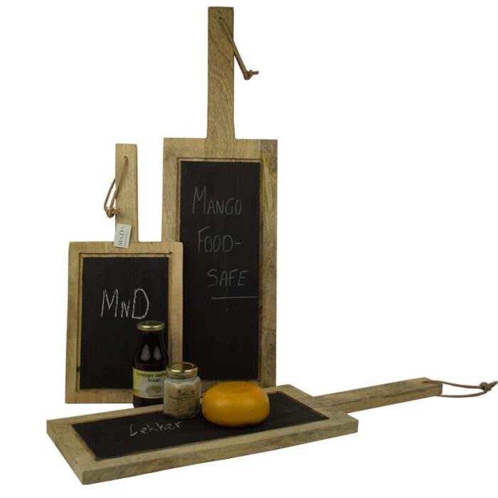 Mango plank black board foodsafe 44x20x2cm. - Afbeelding 2