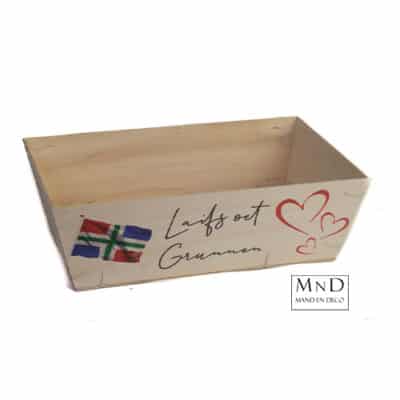 Houten bakje Laifs Oet Grunnen 29x19x9cm