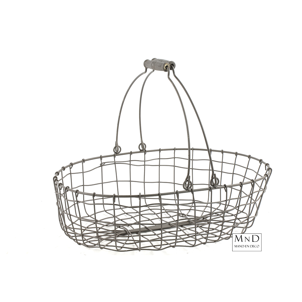 Mand ovaal Carry grey 37x27x10cm