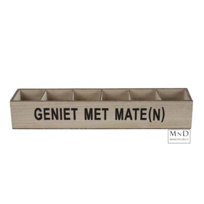 Bier Bakje Geniet met mate(n) grijs 42x9x7cm