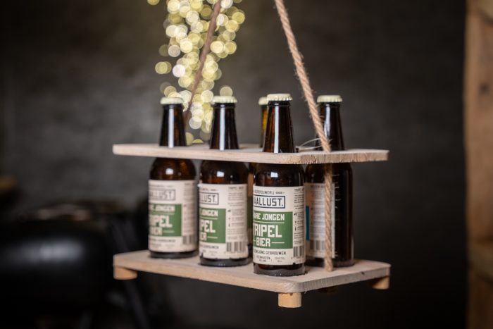 Bier-flesdrager Dastin L naturel voor 6 flesjes 30x20cm. SCHERP GEPRIJSD - Afbeelding 2
