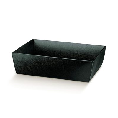 Mand Karton zwart lederlook 29x21x9cm (ondermaat)