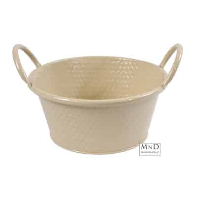 Plantenbak Zion rond beige M