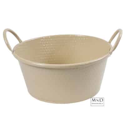 Plantenbak Zion rond beige L