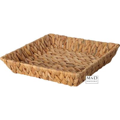 Mand vierkant waterhyacinth 30x30x6cm