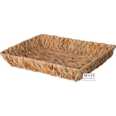 Mand rechthoek waterhyacinth 32x24x6cm