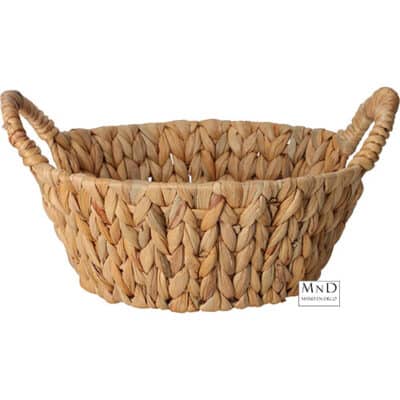 Mand rond met handgrepen waterhyacinth 32x24x6cm