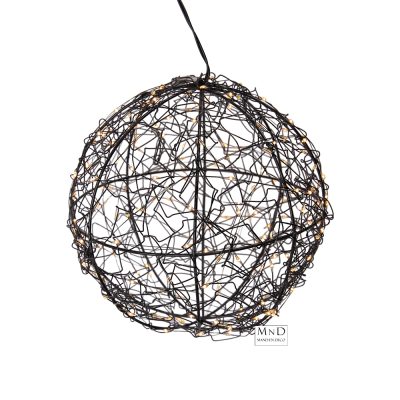 BAL MET LED ZWART METAAL 15CM