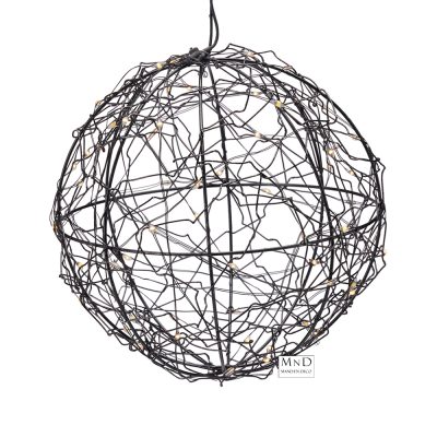 BAL MET LED ZWART METAAL 18CM