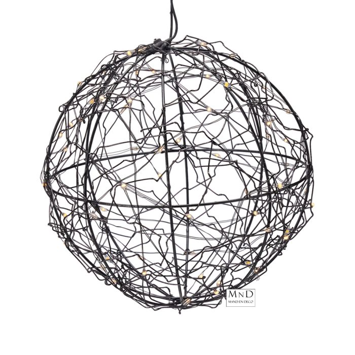 BAL MET LED ZWART METAAL 18CM