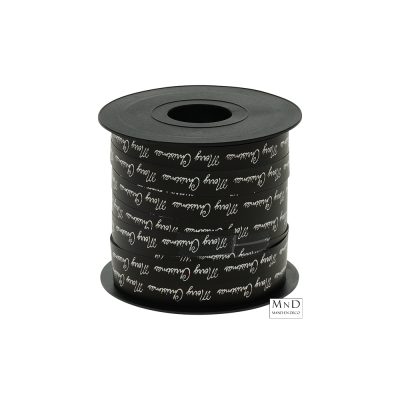 Lint Zwart 'Merry Christmas' DESIGN 1CMx30M