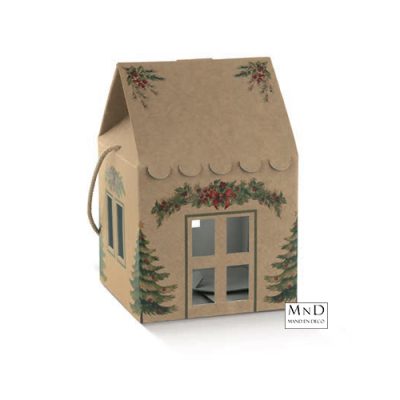 Huis karton PINI VERDI kraft 20x20x18/28cm