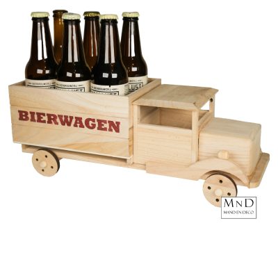 Houtenbierwagen 6-vaks naturel 40x14.5x15.5cm