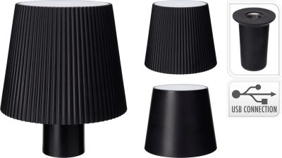 Flessen Lamp 10x8CM ZWART 2ASS (augustus leverbaar)