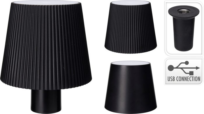 Flessen Lamp 10x8CM ZWART 2ASS (augustus leverbaar)