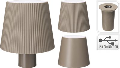 Flessen Lamp 10x8CM TAUPE 2ASS (augustus leverbaar)