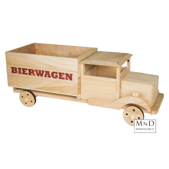 Houtenbierwagen 6-vaks naturel 40x14.5x15.5cm - Afbeelding 2