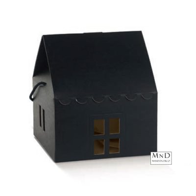 Huis zwart Seta Nero 20x14x14/24cm