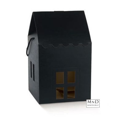 Huis zwart Seta Nero 23x23x26/36cm