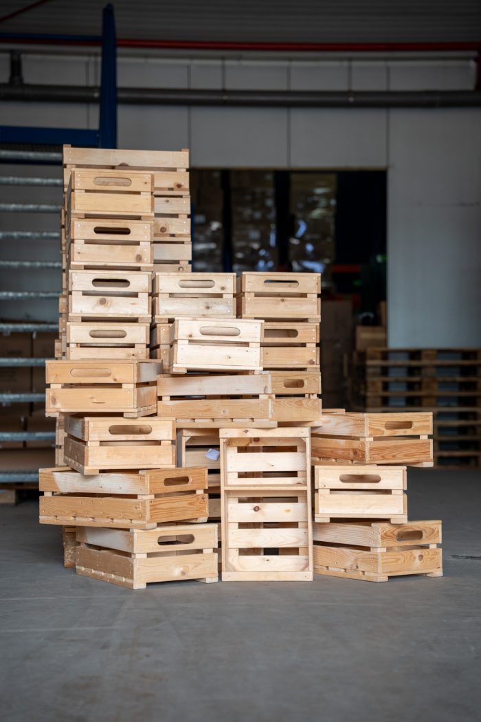 Fruitkist met tussen schot en handvat 50x30x28.5cm - Afbeelding 2