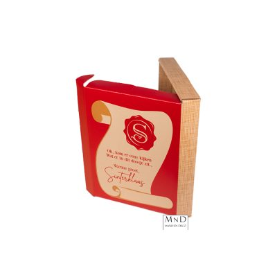 Brievenbus verzenddoos Sinterklaas Rood Met Goud A5 22x15.5x2.8cm
