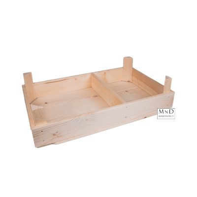Fruitkist laag met tussen schot en stapellatjes 50x30x13cm
