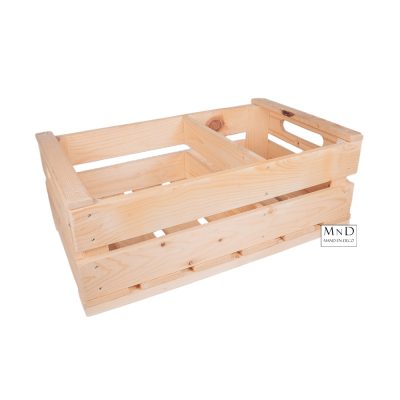 Fruitkist met tussen schot en handvat 50x30x28.5cm