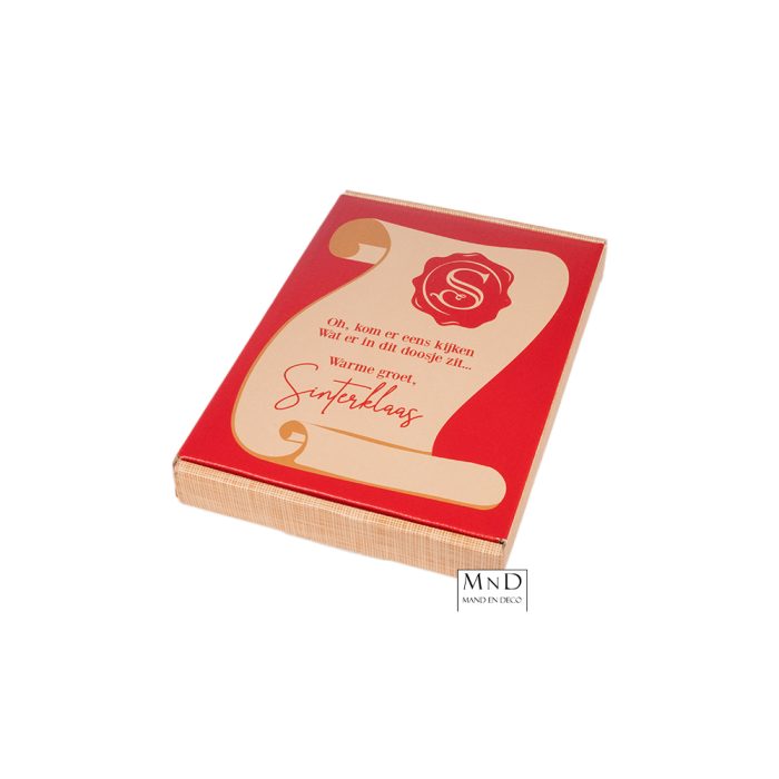 Brievenbus verzenddoos Sinterklaas Rood Met Goud A5 22x15.5x2.8cm - Afbeelding 3