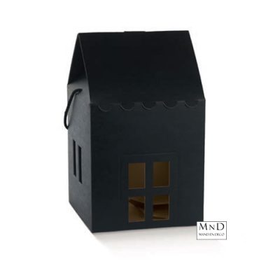 Huis zwart Seta Nero 20x20x18/28cm