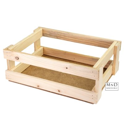 Houten kistje-kratje voor 12 flesjes 20.5x29.5x10.5cm