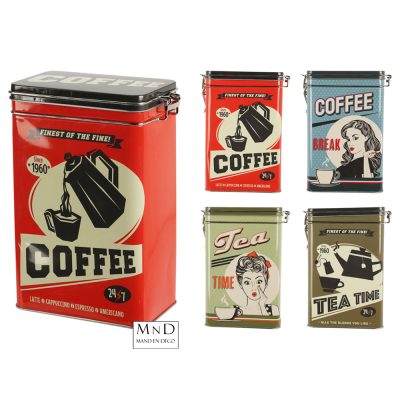 VOORRAADBLIK STAAL 4assorti KOFFIE 13X7,5X18cm