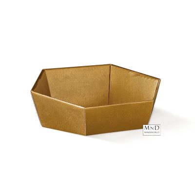 Mand karton hexagonaal Goud 29x23x8.5/11.5cm