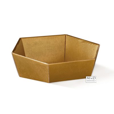 Mand karton hexagonaal Goud 39x30x10cm
