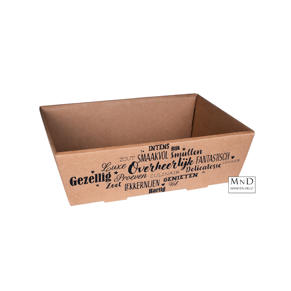 Karton kraft met opdruk OVERHEERLIJK 23x17x8cm