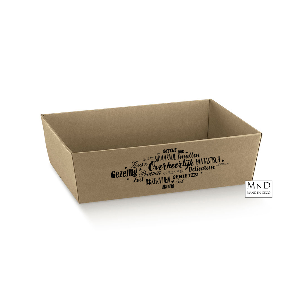Karton kraft met opdruk OVERHEERLIJK 23x17x8cm