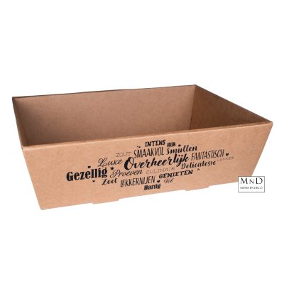 Karton kraft met opdruk OVERHEERLIJK 29x21x9cm