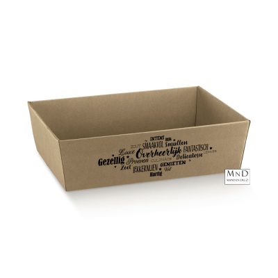 Karton kraft met opdruk OVERHEERLIJK 29x21x9cm