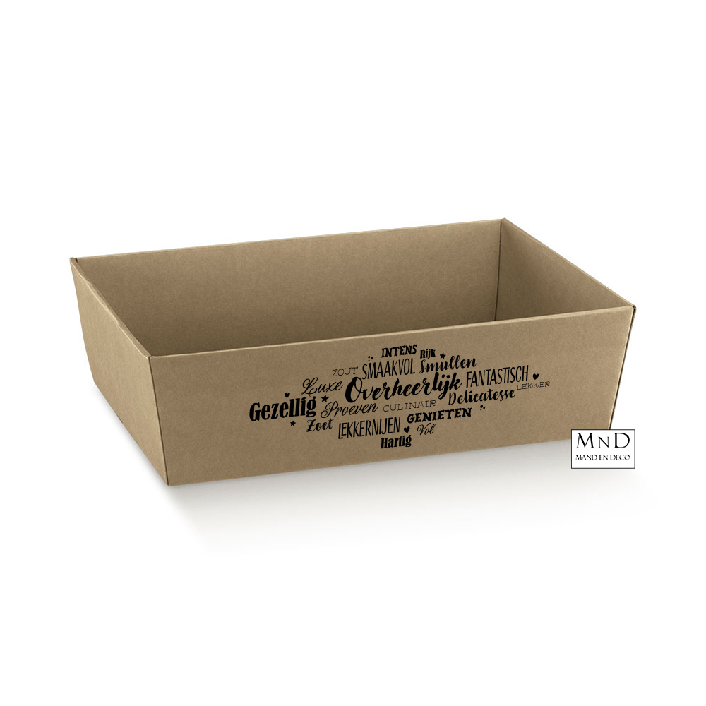 Karton kraft met opdruk OVERHEERLIJK 29x21x9cm