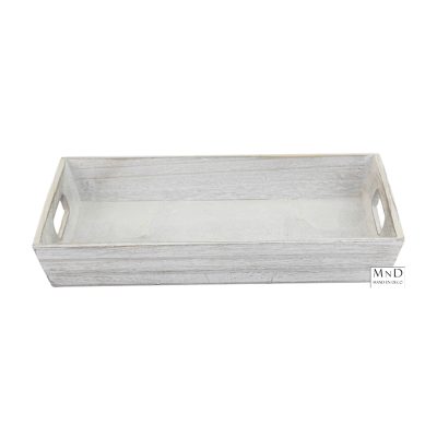 Dienblad Nathanaël hout whitewash 35x25x5cm