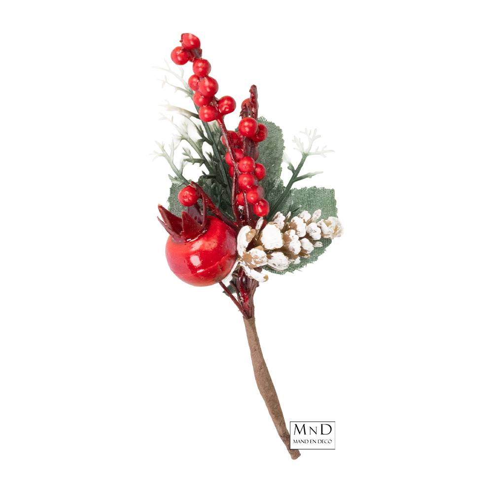 Takje verpakkingsdecoratie ROOD voor kerst 11cm | 12 in een zakje