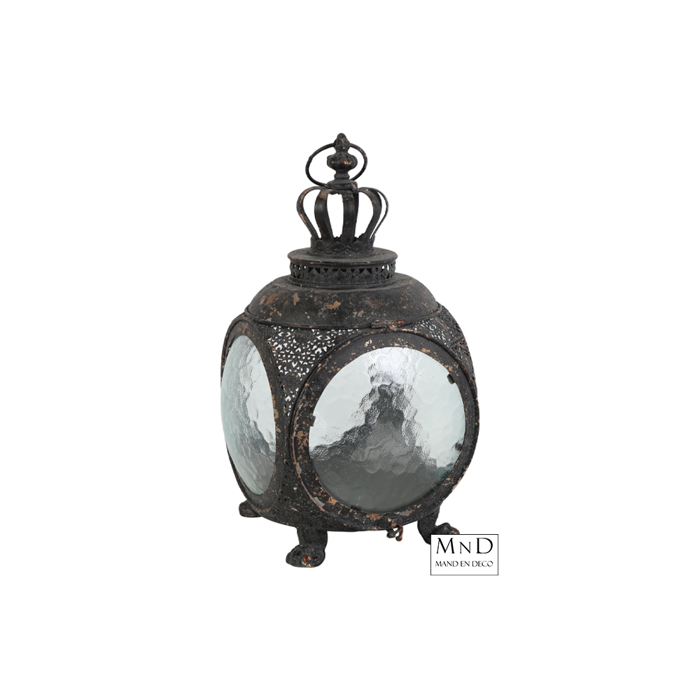 Lantaarn vk Xavier L zwart 33x33x39cm