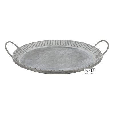 Dienblad ro Claudia L zink 38x38xH3cm